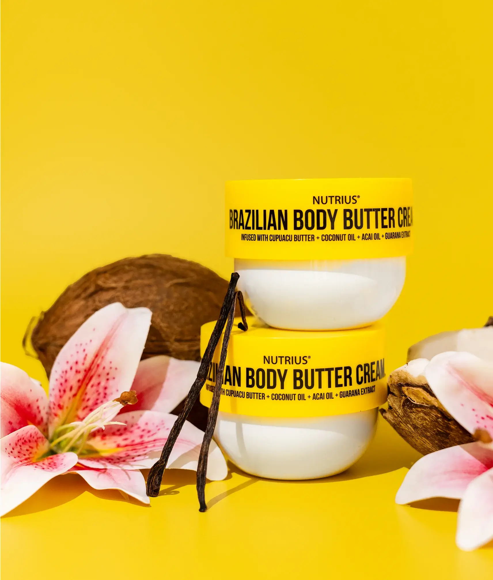 Nutrius Brazilian Body Butter Cream, 6 FL OZ